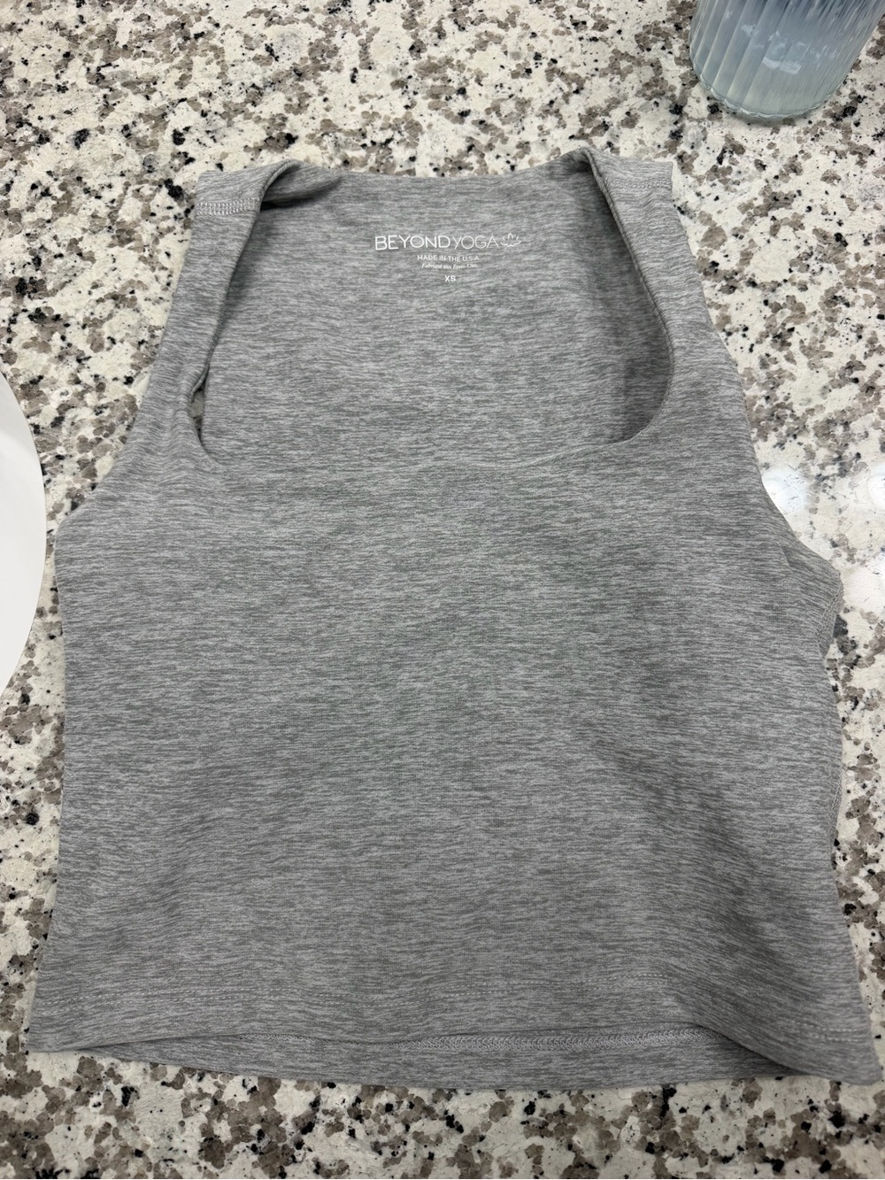 Beyond Yoga Light Grey Cropped Tank